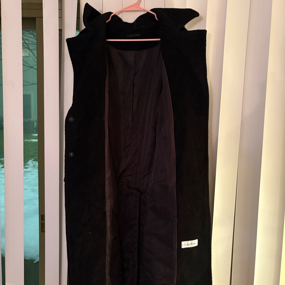 Calvin Klein Black Wool Blend Fabric